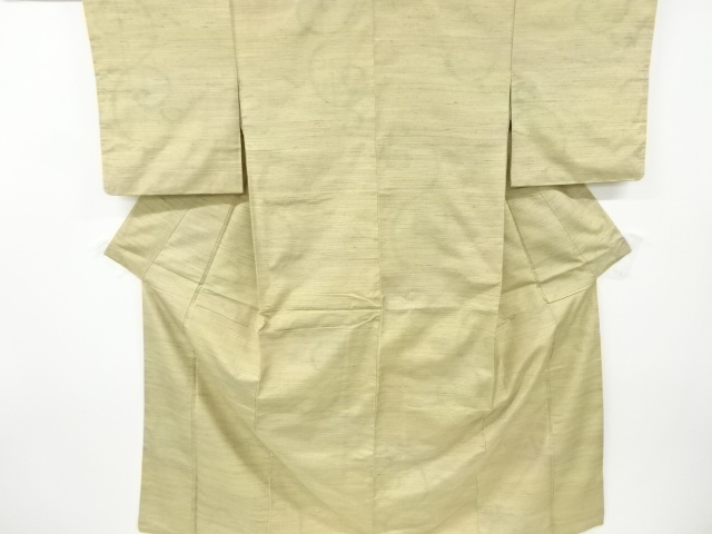 アンティーク　唐草模様織り出し手織り節紬着物